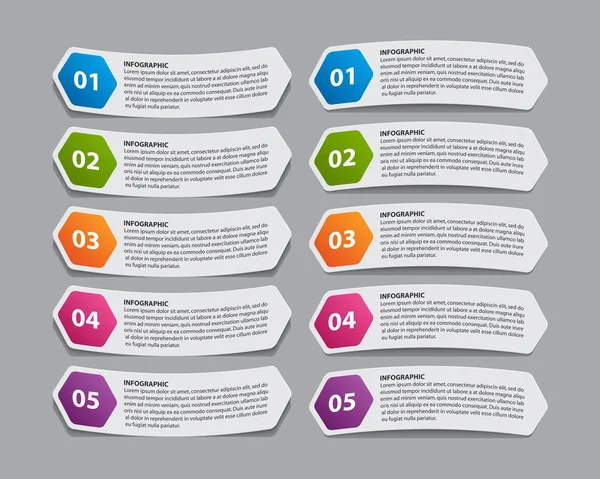 Infographic met papieren stickers voor bedrijfspresentaties of informatie banner. — Stockvector