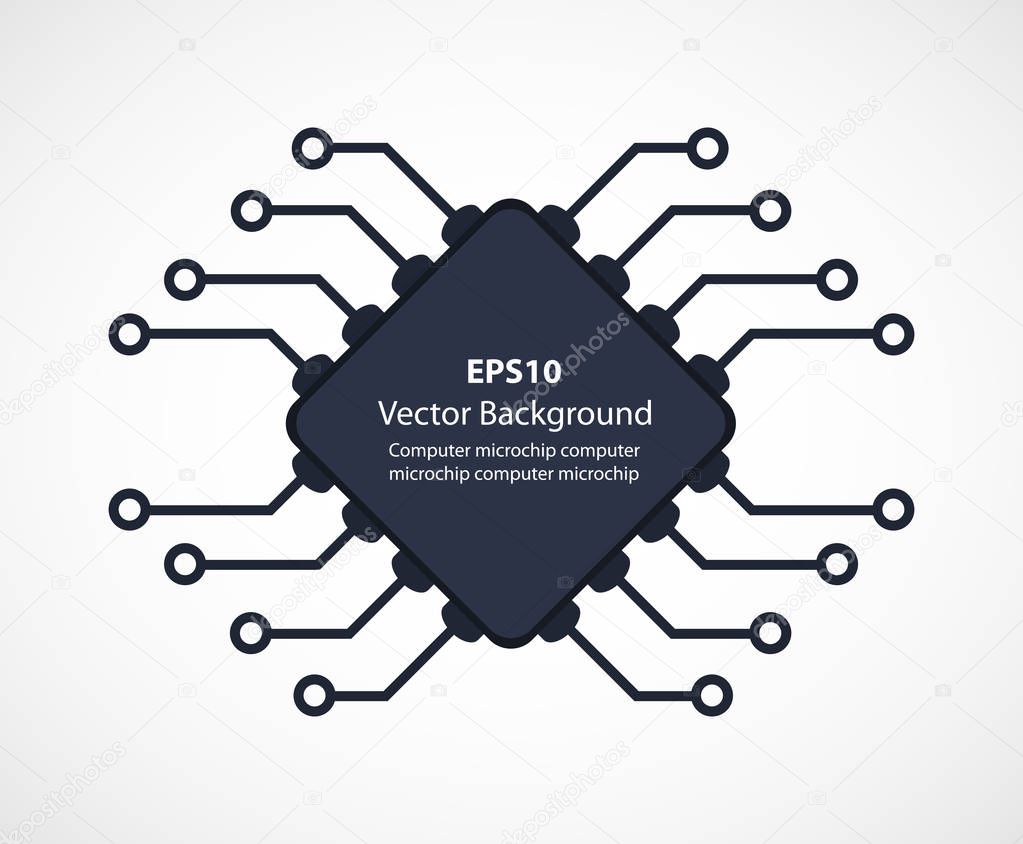 Microchip of the electronics for infographics, websites, mobile apps and websites. Vector flat icon.
