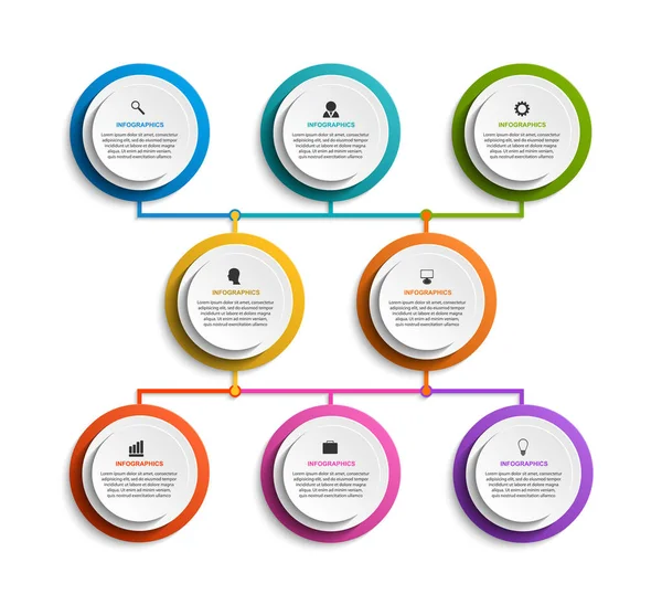 Шаблон схемы организации инфографического дизайна. — стоковый вектор