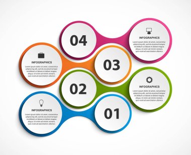Soyut seçenekler bilgi grafikleri şablonu. İş sunumları veya bilgi afişi için bilgi grafikleri.