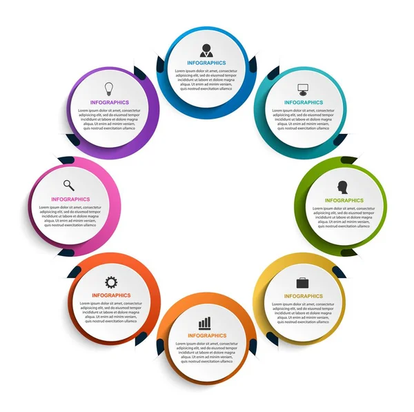 Modelo de infográficos de opções abstratas. Infográficos para apresentações de negócios ou banner de informações. — Vetor de Stock