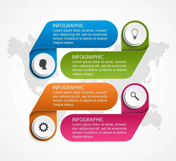 Modelo de infográficos de opções abstratas. Infográficos para apresentações de negócios ou banner de informações. — Vetor de Stock