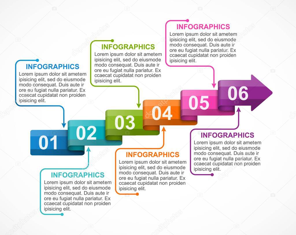 Infographics with arrows. Infographics for business presentations or information banner.