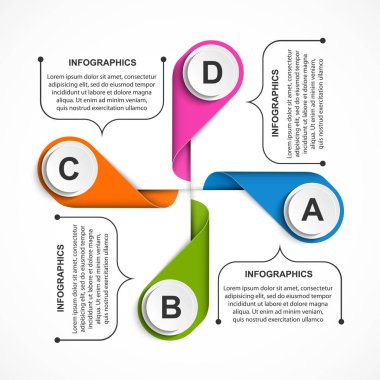 İş seçenekleri bilgisel, zaman çizelgesi, iş sunumları için tasarım şablonu veya bilgi pankartı.