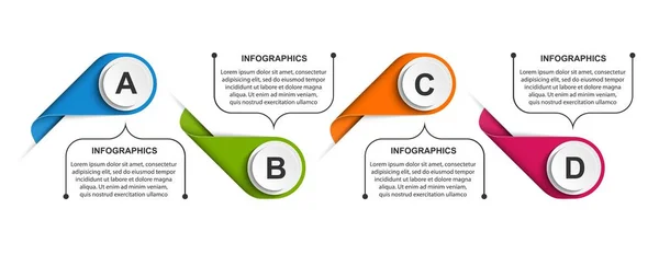 Modelo de infográficos de opções abstratas. Infográficos para apresentações de negócios ou banner de informações. —  Vetores de Stock