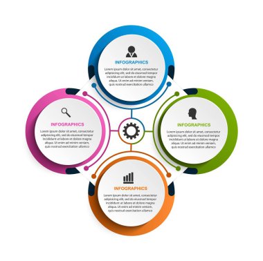 Seçenekler bilgi şablonu. İş sunumları veya bilgi afişi için bilgi grafikleri.