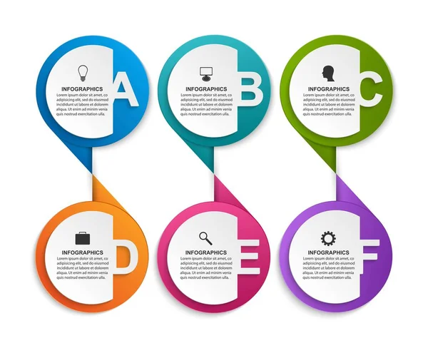 Modelo Infográficos Opções Infográficos Para Apresentações Negócios Banner Informações — Vetor de Stock