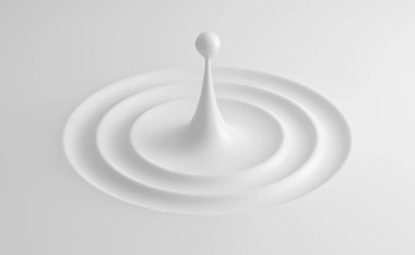 Su dalgalanma şekli soyut, yumuşak dalga serbest formu ile Beyaz arka plan, 3d render