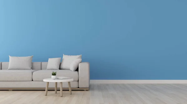 Blick Auf Das Wohnzimmer Minimalistischen Stil Mit Sofa Und Kleinem — Stockfoto