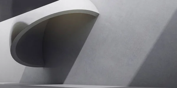 Анотація Бетонного Простору Сонячним Світлом Кидає Тінь Стіну Підлогу Сфера — стокове фото
