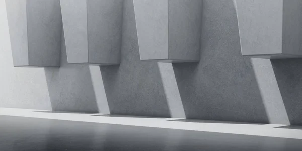 Анотація Бетонного Простору Сонячним Світлом Кидає Тінь Стіну Фігури Геометричний — стокове фото