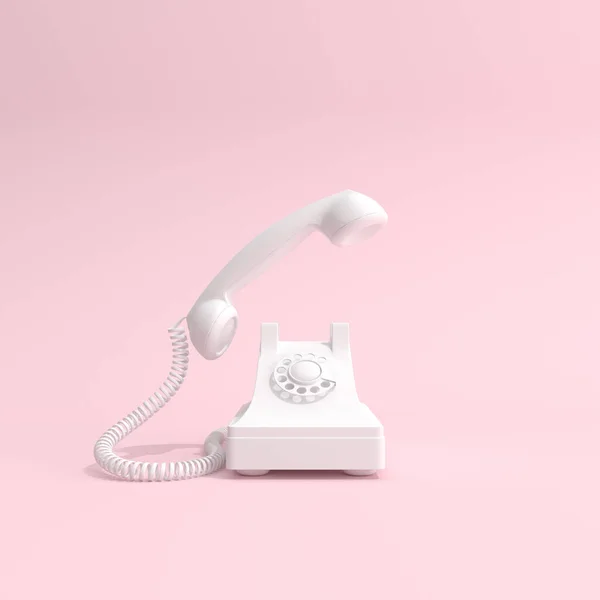 Mock Telephone Pink Background Minimal Rendering — Stock Photo, Image