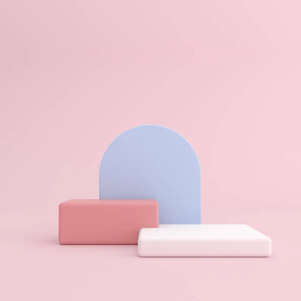 Mock Box Pink Background Geometry Minimal Style Rendering — Stock Photo, Image