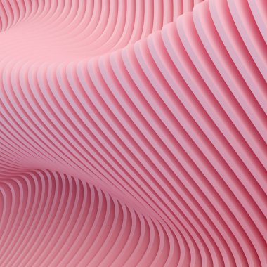 3 boyutlu görüntüleme. Soyut pembe arka plan. Parametrik duvar. Asgari.