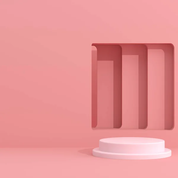 Abstract geometry mock up of podium in minimal style. 3D rendering.