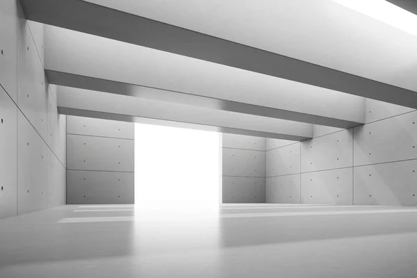 Espacio Arquitectónico Abstracto Interior Con Muro Hormigón Renderizar —  Fotos de Stock