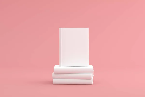 Mock Stacked White Hardcover Book Render — Stock Photo, Image