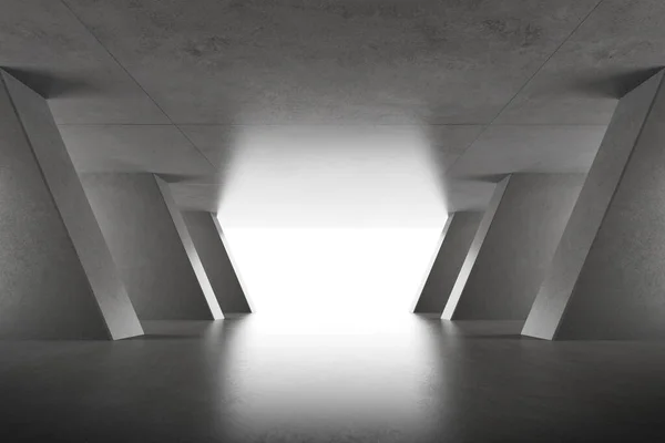 Espacio Arquitectónico Abstracto Interior Con Muro Hormigón Renderizar —  Fotos de Stock