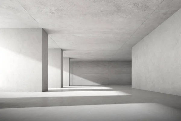 アブストラクト建築空間 コンクリート壁とインテリア 3Dレンダリング — ストック写真