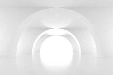 Soyut mimari alan, beton duvarlı iç mekan. 3d hazırlayıcı.