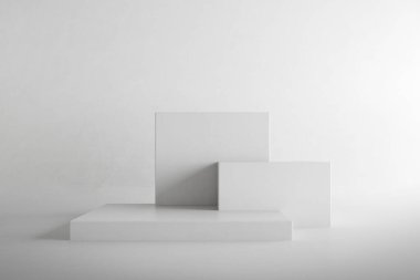 Beton küplü soyut mimari alanı. Geometri. 3d hazırlayıcı.