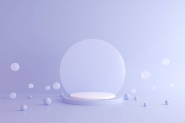 Geometri podyumunun soyut taklidi, minimal tarzda. 3B görüntüleme.