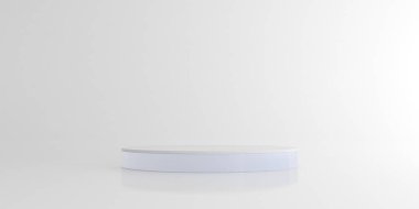 Geometri podyumunun soyut taklidi, minimal tarzda. 3B görüntüleme.