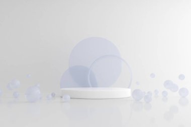 Geometri podyumunun soyut taklidi, minimal tarzda. 3B görüntüleme.