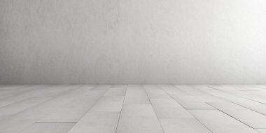 Gölgeli soyut mimari alan, beton duvarlı iç mekan, beton zemin. 3d hazırlayıcı.