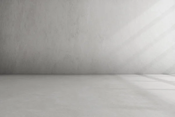 Gölgeli soyut mimari alan, beton duvarlı iç mekan, beton zemin. 3d hazırlayıcı.