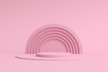 Geometri podyumunun 3B görüntülenmesi, en düşük biçim. 