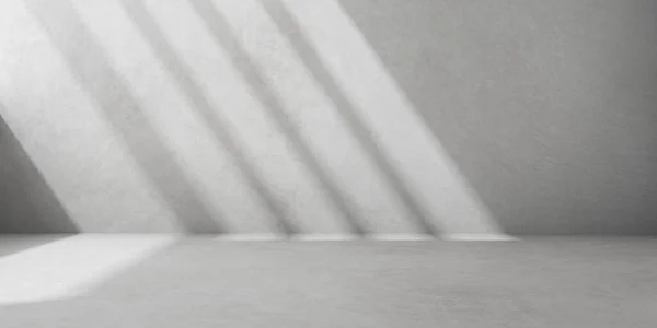 3d render of empty concrete room with shadow on the wall.