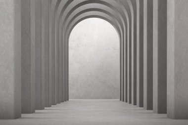 Beton kemerin 3D görüntüsü.