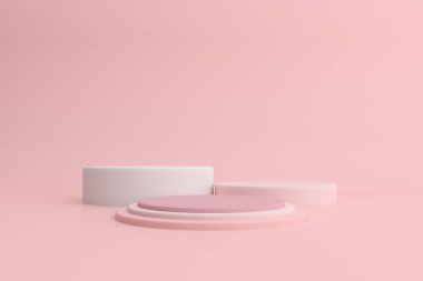 3D rendering of geometry podium, Minimal style.	