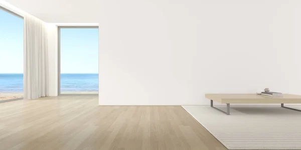 Render Ruang Modern Dengan Meja Kecil Dan Karpet Lantai Kayu — Stok Foto