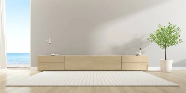 Representación Sala Estar Moderna Con Mueble Sofá Pared Vacía — Foto de Stock