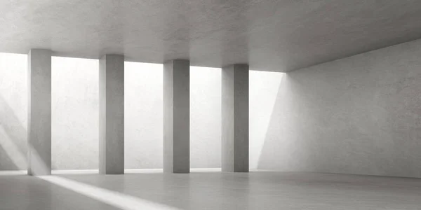 Візуалізація Порожньої Бетонної Кімнати Тіні Стіні — стокове фото