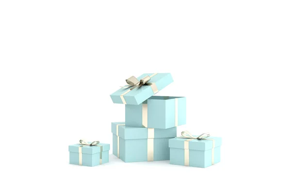 Rendering Della Confezione Regalo Sfondo Bianco — Foto Stock