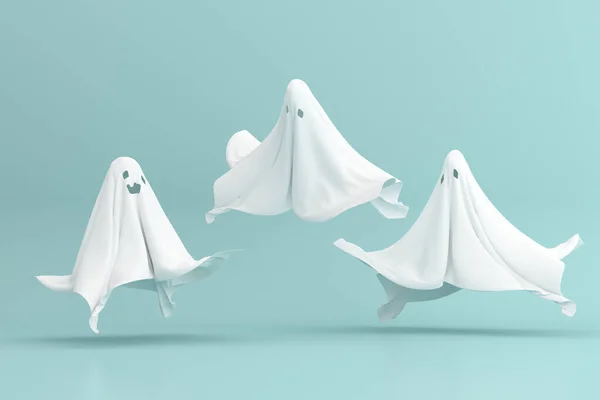 Representación Halloween Fantasma Blanco — Foto de Stock