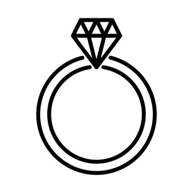 Elmas Yüzük Moda Vektör Simgesi