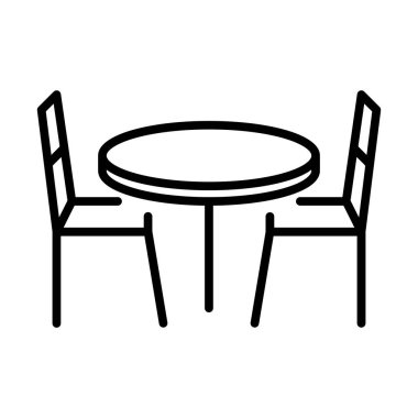 Sandalye Masa Yiyecek İçecek Vektör Simgesi