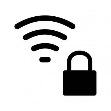 Wifi Kilit Sistem Vektörü Simgesi