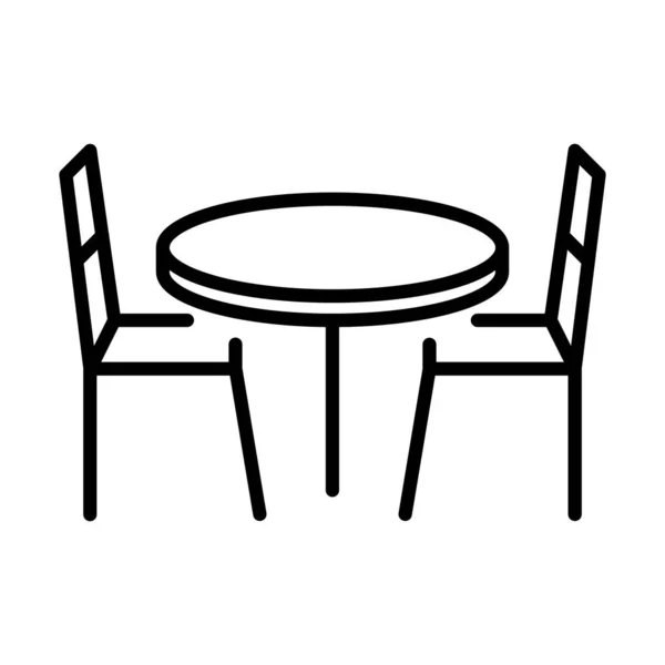 Stoel Tafel Voedsel Drinken Vector Pictogram — Stockvector