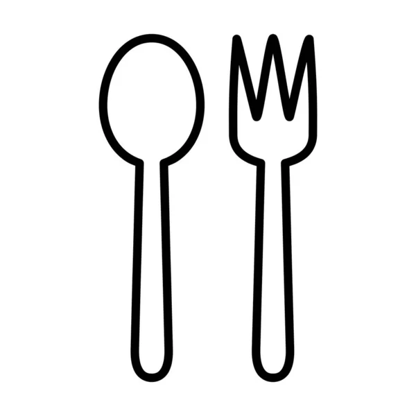 Spoon Fork Food Drink Vector Icon — Stock Vector