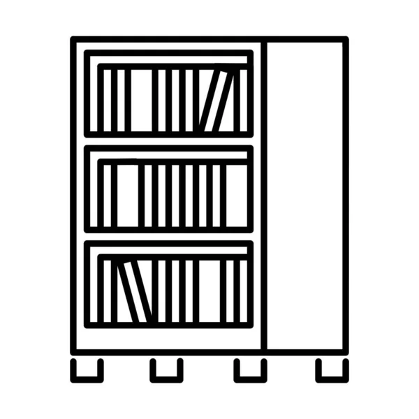 Ikona Wnętrza Bookcase Wektor — Wektor stockowy