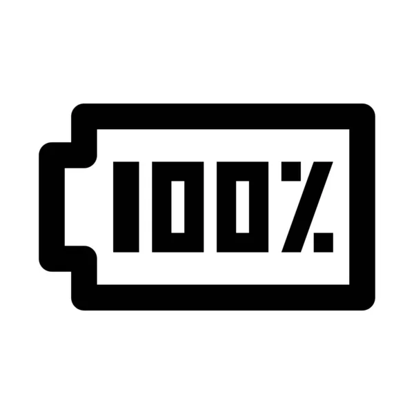 Battery 100 System Vector Icon Stock Illustration