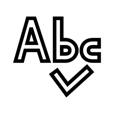 Alttaki kontrol listesi ile Abc/Text Düzeltme Simgesi Vektörü