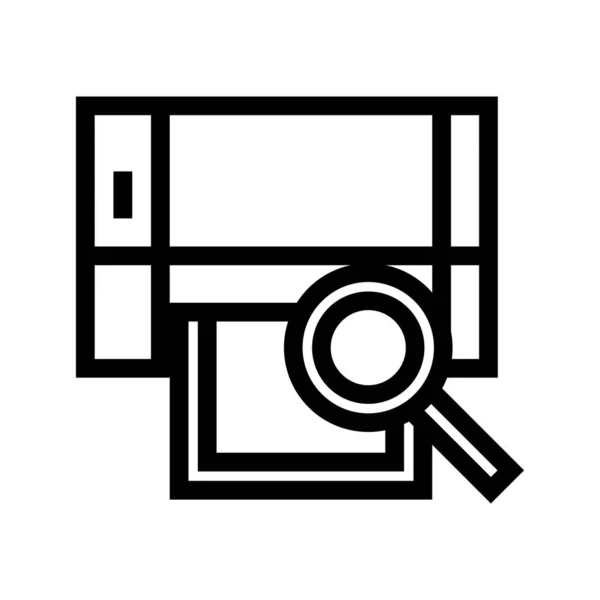 Escanear Buscar Impresora Preparación Para Imprimir Archivo Documento Texto Imagen — Vector de stock