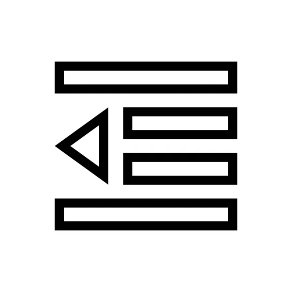 Girintisi Belge Metin Simgesi Vektörü Azaltma