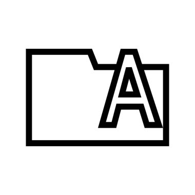 Yazı Tipleri Klasör Simgesi Düz Vektör yazın